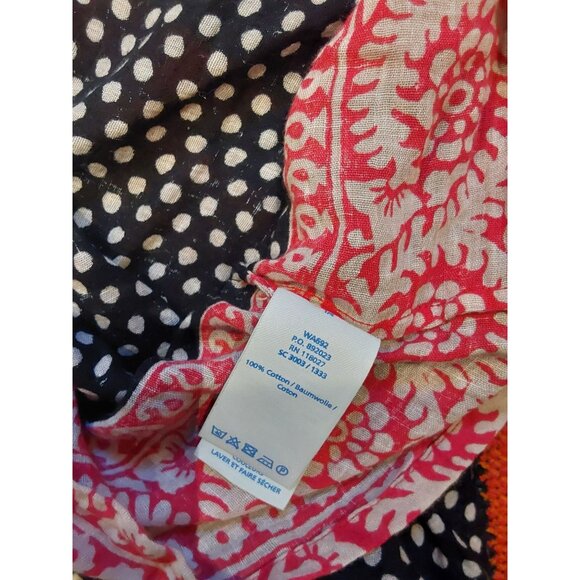 Boden Women's Bohemian Style Black Polka Red/Cream Scroll Bottom Top. Size 4 - Picture 3 of 12